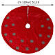 Red Christmas tree skirt with fireworks 130 cm polyester rayon s3