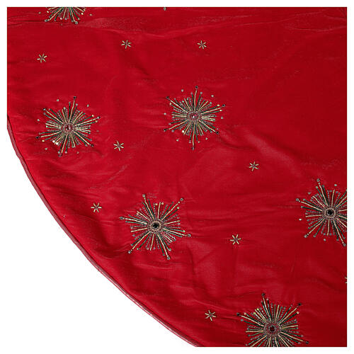 Falda cubre base Árbol Navidad fuego de artificio d. 1,30 cm rayón algodón 6