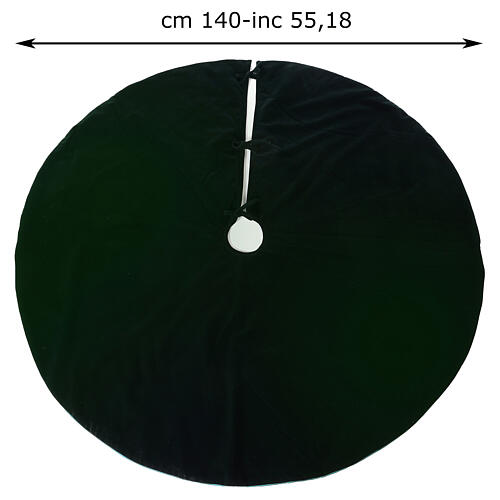 Abdeckung für Boden Weihnachtsbaum aus Baumwolle grüner Samt, 1,40 cm 3