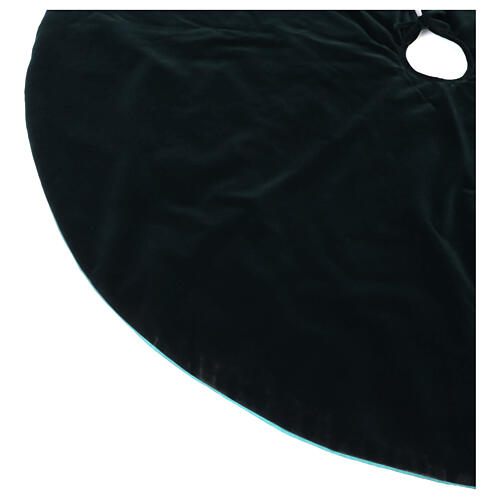 Christmas tree skirt green velvet d. 1.40 cm poly cotton 4