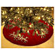 Falda cubre base Árbol Navidad rojo muérdago d. 1,40 cm poli. rayón algodón s2