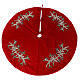 Copribase Albero Natale rosso vischio d. 1,40 cm poli. rayon cotone s1