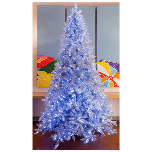 STOCK Vintage Silver Christmas tree 230 cm 400 cold white LEDs outdoor 1