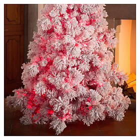 Weihnachtsbaum mit 1050 LEDs schneebedeckt Red Velvet, 340 cm