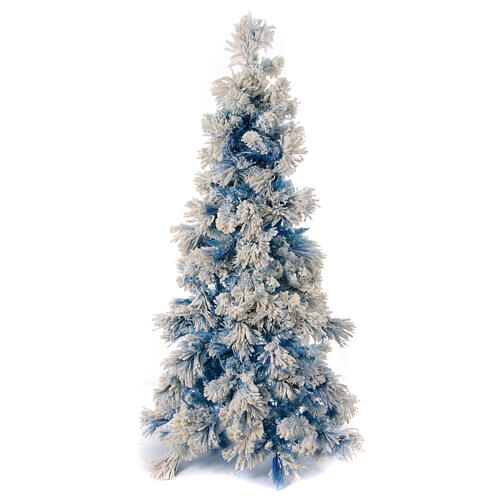 STOCK Flocked Virginia Blue Christmas tree 200 cm 250 blue LEDs indoor 8
