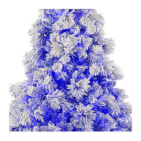 STOCK Sapin de Noël 200 cm Virginia Blue enneigé 250 LED intérieur