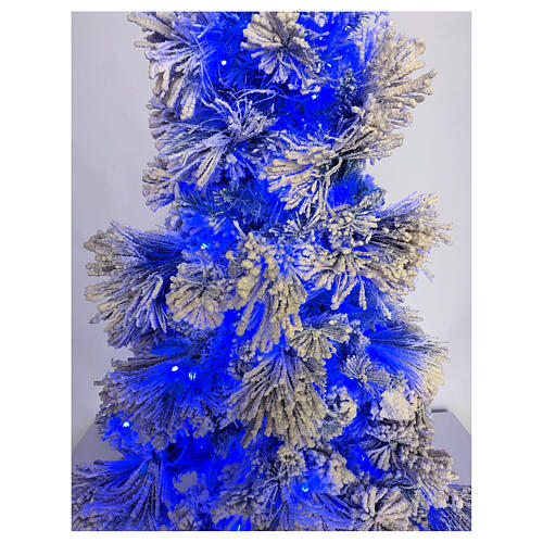 STOCK Sapin de Noël 200 cm Virginia Blue enneigé 250 LED intérieur 3