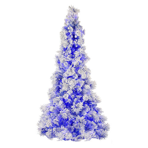 STOCK Flocked Virginia Blue Christmas tree 230 cm 400 blue LEDs 1