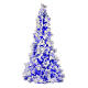 STOCK Flocked Virginia Blue Christmas tree 230 cm 400 blue LEDs s1