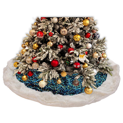 Tree skirt LED warm white and blue sequins 1 m 2