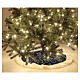 Saia árvore de Natal lantejoulas azuis luzes LED branco quente, diâmetro 1 m s3