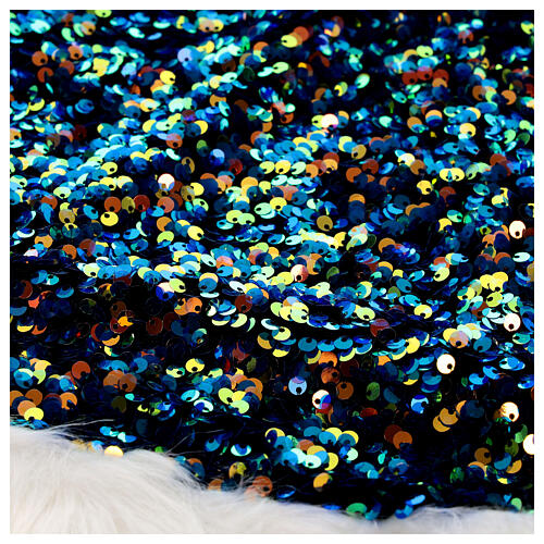 Tree skirt LED warm white and blue sequins 1 m 4