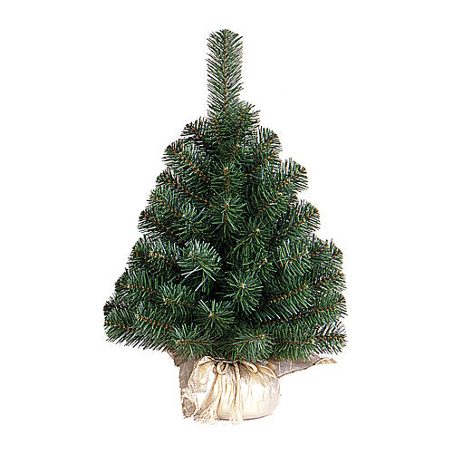 Slim Noble Spruce Christmas Tree 90 cm golden ribbon 1
