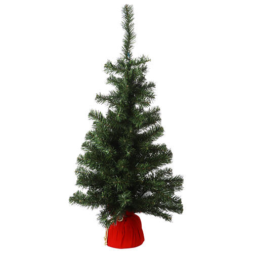 Árvore de Natal pequena 90 cm iluminada Noble Spruce Tree Slim base vermelha 3