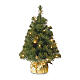 Slim Noble Spruce Christmas tree 60 cm with 15 LED lights and golden bag s1