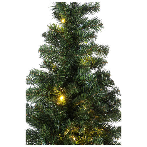 Slim Noble Spruce Christmas tree with 25 LED lights, red bag, 90 cm 2
