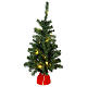 Slim Noble Spruce Christmas tree with 25 LED lights, red bag, 90 cm s1