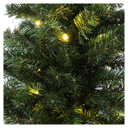 Árvore de Natal 90 cm com 25 lâmpadas LED e base dourada, modelo Noble Spruce Tree Slim 2