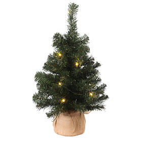 Alberello di Natale 60 cm luci e juta Noble Spruce Slim