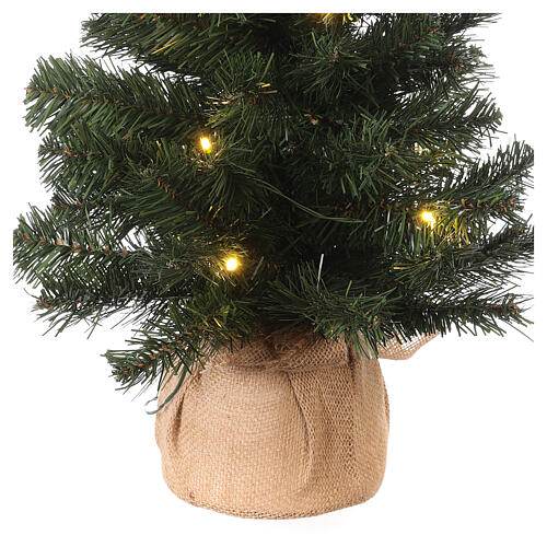 Árvore de Natal pequena 70 cm iluminada Noble Spruce Tree Slim base juta 2