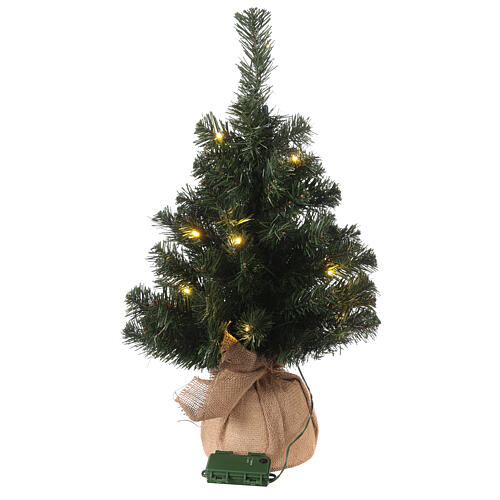Árvore de Natal pequena 70 cm iluminada Noble Spruce Tree Slim base juta 3