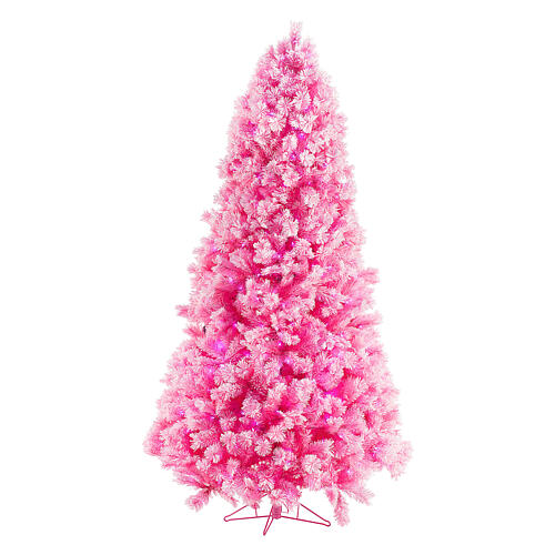STOCK Fairy pink snowy PVC Christmas tree, 230 cm, 700 LED lights, 8 light settings 1