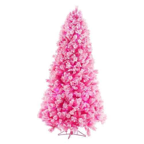 STOCK Árbol abeto rosa Fairy Pink Navidad PVC 700 led 8 movimientos 230 cm 1