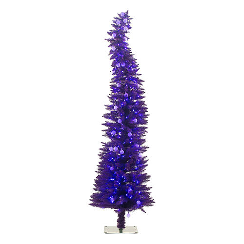 STOCK Fancy purple PVC Christmas tree, 180 cm, 300 LED lights 1