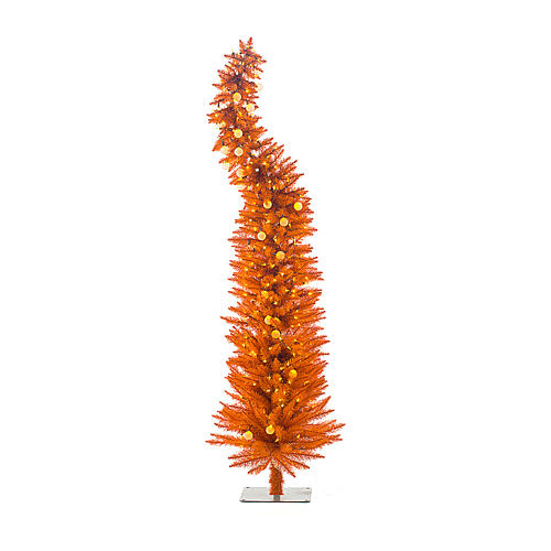 STOCK Fancy orange PVC Christmas tree, 210 cm, 400 LEDs 1