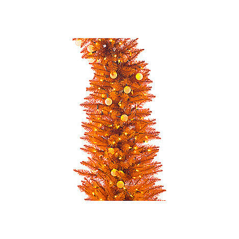 STOCK Fancy orange PVC Christmas tree, 210 cm, 400 LEDs 2