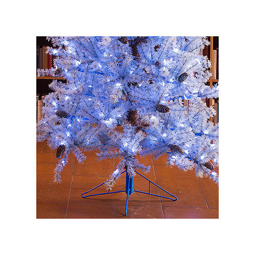 STOCK Flocked Victorian blue Christmas tree, 270 cm, 600 cold white LEDs 3