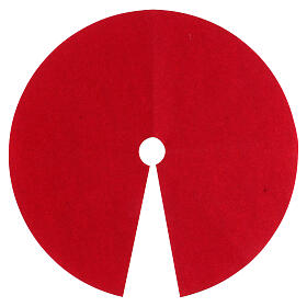 Falda cubre base Árbol Navidad rojo fieltro diámetro 70 cm