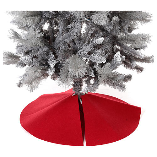 Falda cubre base Árbol Navidad rojo fieltro diámetro 70 cm 3