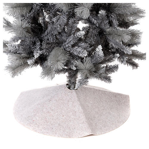 Copribase bianco mélange Albero Natale feltro d. 70 cm 2