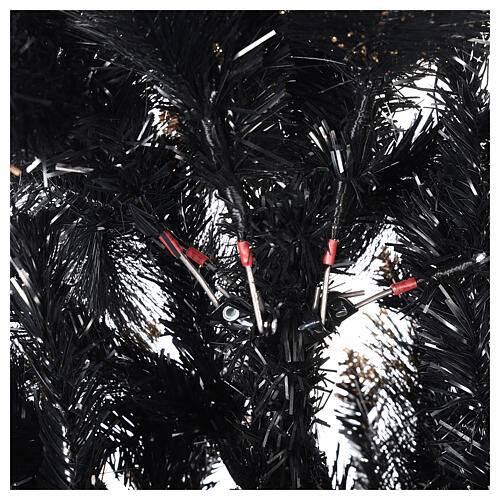 Artificial Christmas tree Obsidian Gold slim black gold glitter 210 cm 4