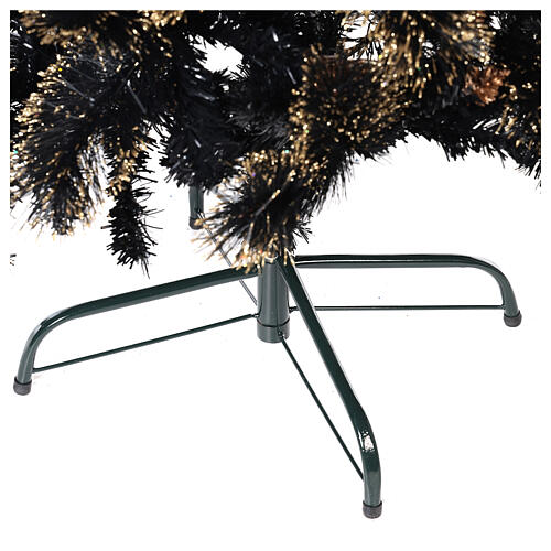 Abete Obsidian Gold slim nero glitter dorato 180 cm 5