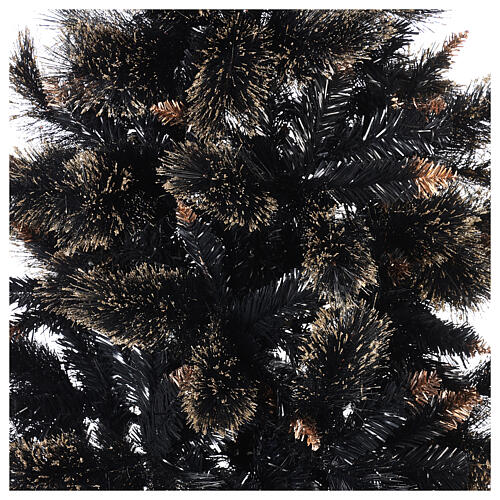 Black Christmas tree Obsidian Gold slim gold glitter 180 cm 2
