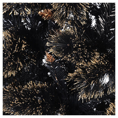 Black Christmas tree Obsidian Gold slim gold glitter 180 cm 3
