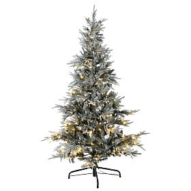 Grün beflockter Weihnachtsbaum 250 led Snowy Nordman, 180 cm