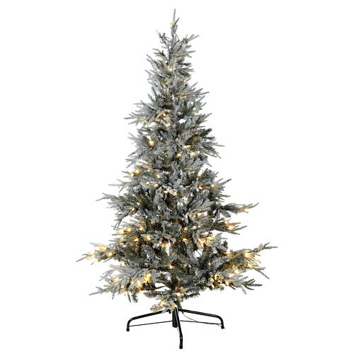 Grün beflockter Weihnachtsbaum 250 led Snowy Nordman, 180 cm 1