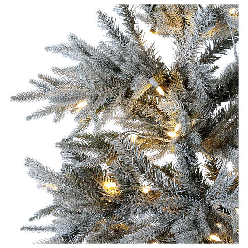 Grün beflockter Weihnachtsbaum 250 led Snowy Nordman, 180 cm 3