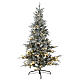 Flocked Snowy Nordman Christmas tree, 180 cm, green PVC, 250 LED lights s1