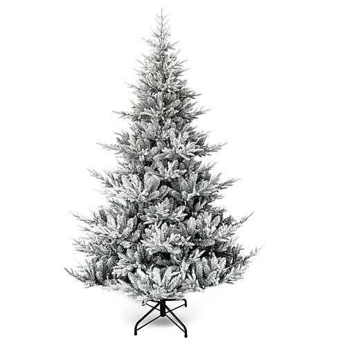 Grün beflockter Poly-Weihnachtsbaum Snowy Nordman, 180 cm 1