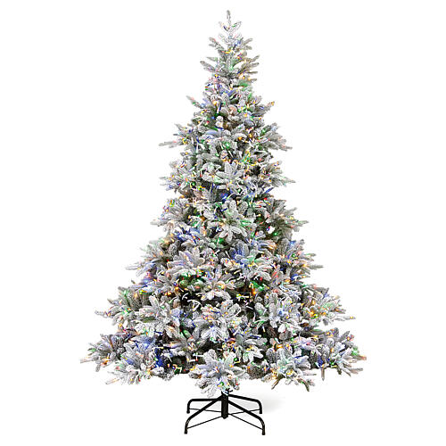 Andorra poly beflockt grüner Weihnachtsbaum 2400 LEDs, 180 cm 1
