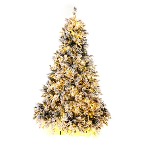 Snowy Seneca beflockt grüner Weihnachtsbaum 1600 LEDs, 210 cm 1