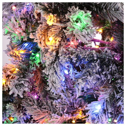 Snowy Seneca beflockt grüner Weihnachtsbaum 1600 LEDs, 210 cm 9