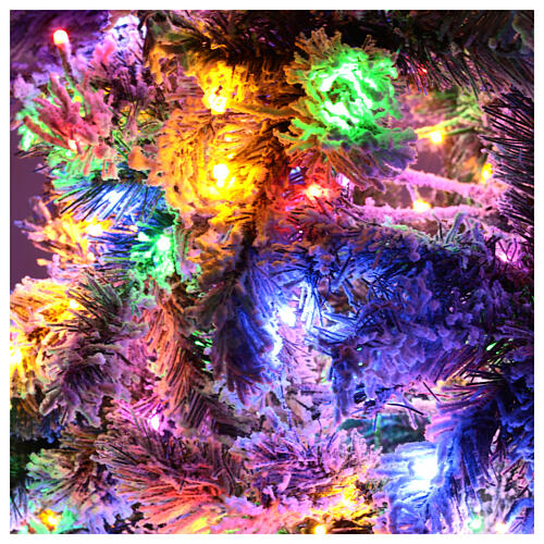 Albero di Natale verde floccato Snowy Seneca 210 cm 1600 led 8