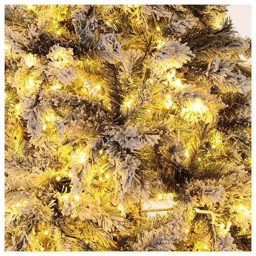 Árvore de Natal verde flocada Snowy Seneca 210 cm 1600 LED 7