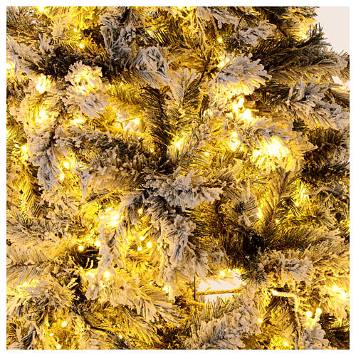 Árvore de Natal verde flocada Snowy Seneca 240 cm 2300 LED 12