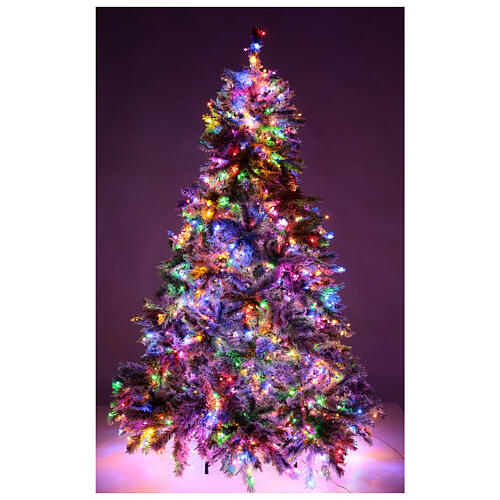 Árbol de Navidad verde flocado Snowy Seneca 270 cm 3100 led 2